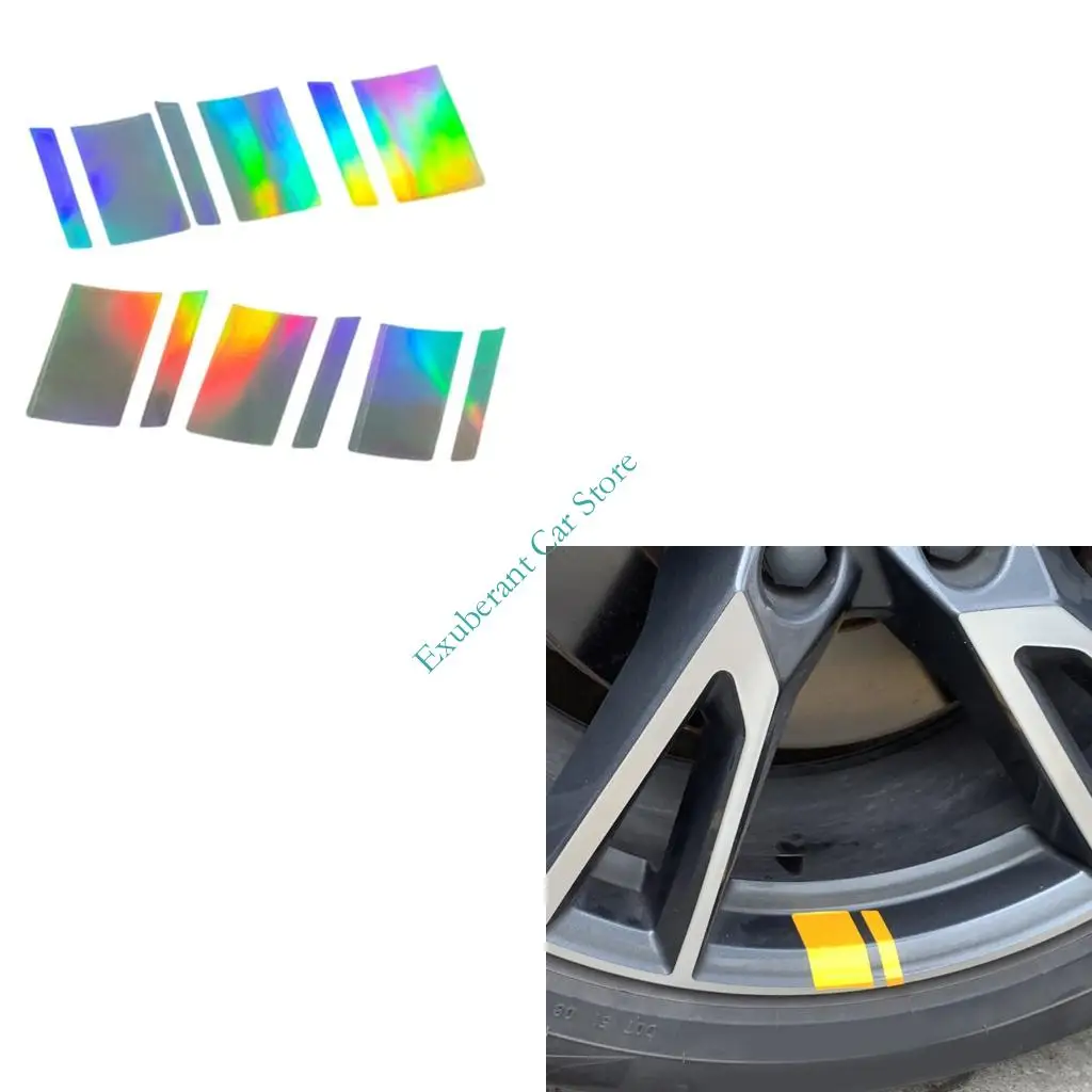 H3CE Reflective Safety Stickers Simple Remove Off Installation Enhanced for Wheel Hubs