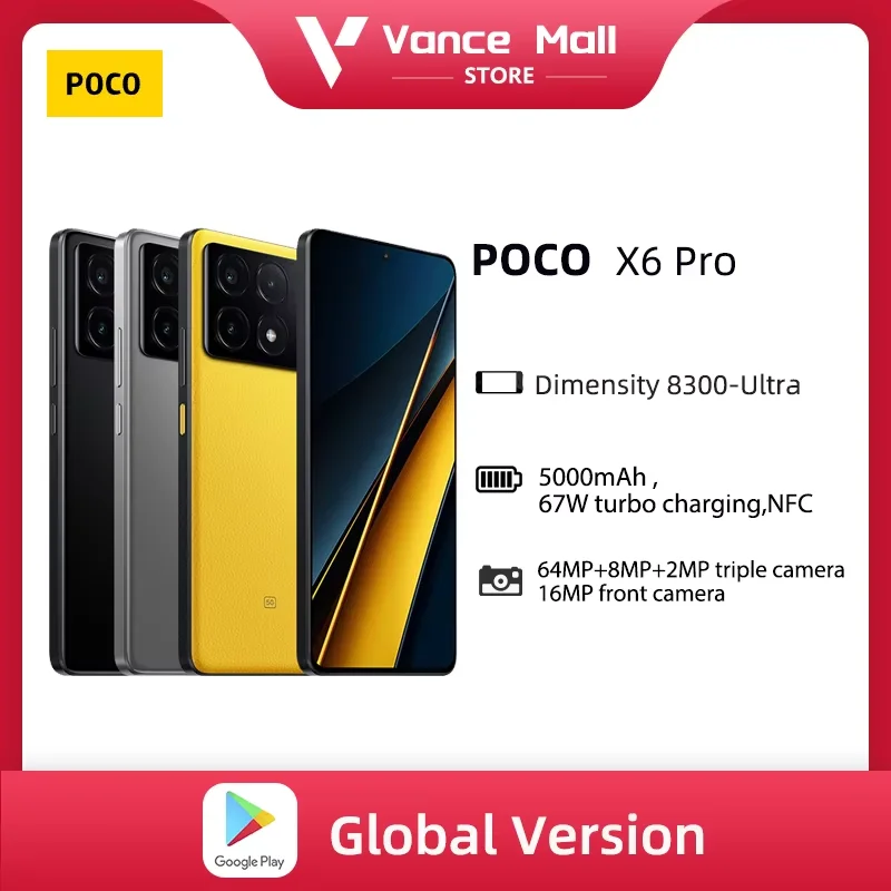 Global Version POCO X6 Pro 5G Smartphone 256GB 512GB Dimensity 8300-Ultra 6.67