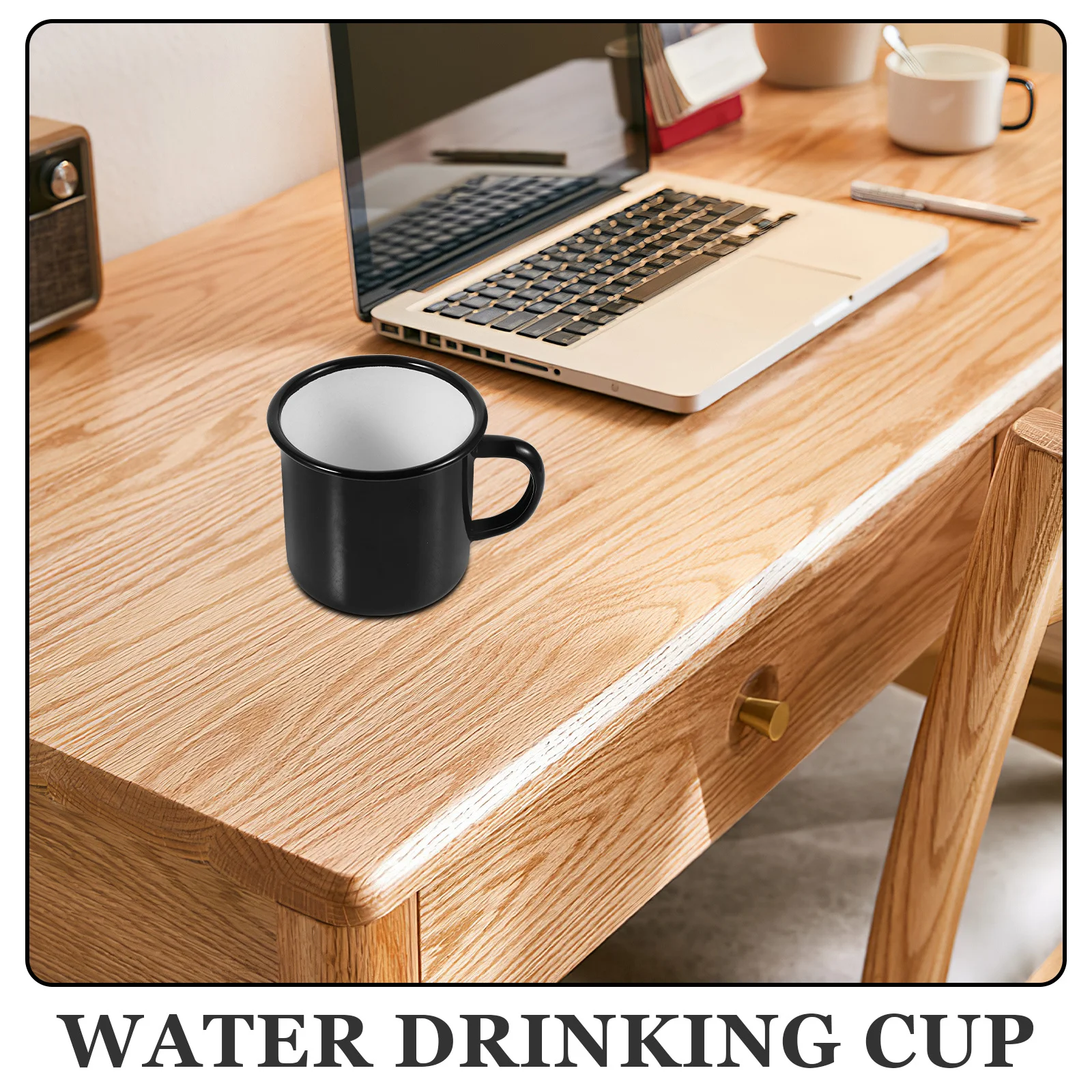 

2Pcs Vintage Style Enamel Cup Hard Smooth Enamelware for Hot Cold Drinks Home Kitchen Coffee Shop Enamel Water Cup