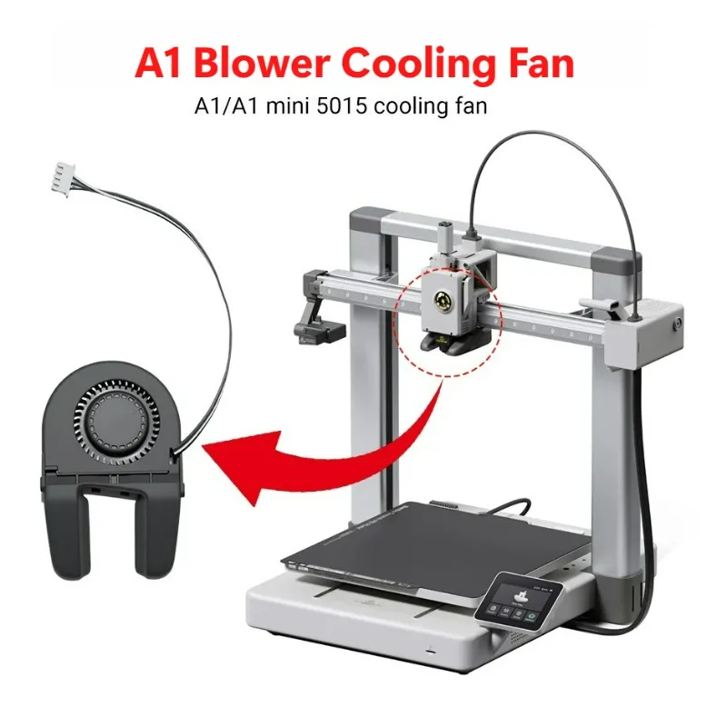 5015 Cooling  for Lab A1 A1mini Hotend Fan with Cable Rapid Cooler Fan 2510 Axial Fan Kit for X1 X1C P1P P1S 3D Printer Parts