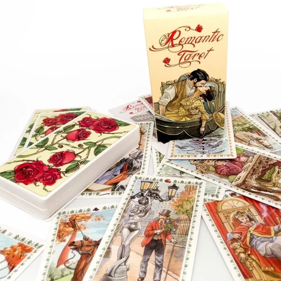 Romantic Tarot 78 Card Deck Fate Divination Oracle Party Board Game Playing Card Party Astrology Cards Oracle Tarot Cards