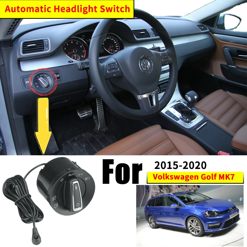 For Volkswagen VW Golf Mk7 Variant 2015~2020 2015 2017 2018 2020 Headlight Automatic Switch Car Accessories Auto Light Upgrade