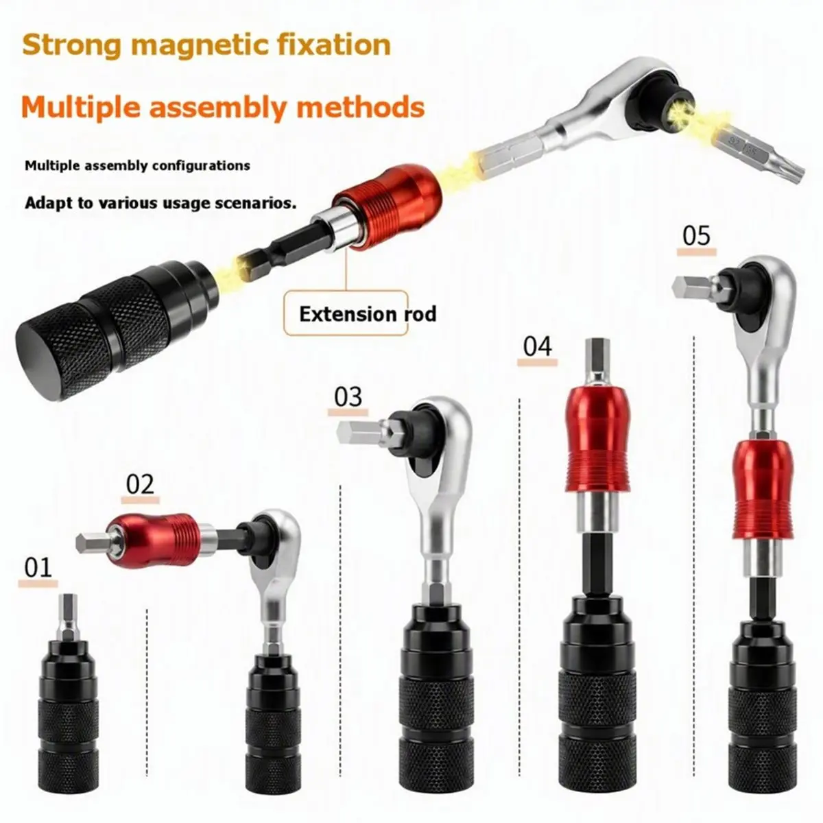 Bicycle Repair Tool Kit, Bidirectional Ratchet Wrench Set with 10 Bits, Multi-Function Maintenance Tools for Bike