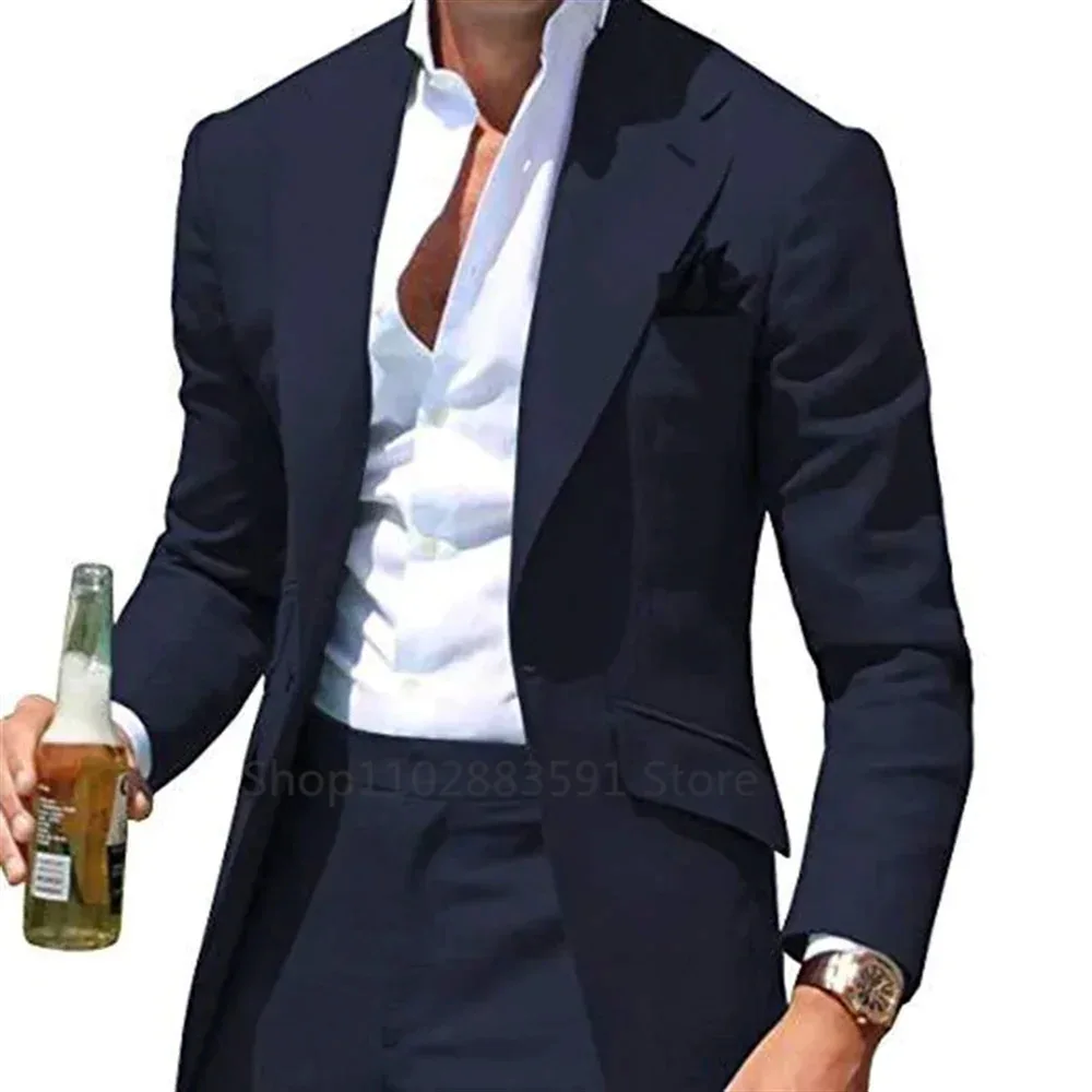Suit Suit Two-piece Korean Version Slim Fit, Business Banquet Hosting Clothes, Best Man And Groom Clothes