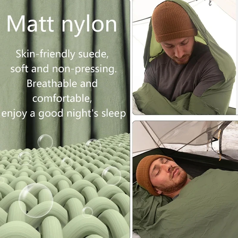 

Уличный спальный мешок, дорожный однослойный нейлоновый эластичный конверт, дизайн, сверхлегкий вес, 128 грамм, аксессуар для спального мешка для кемпинга