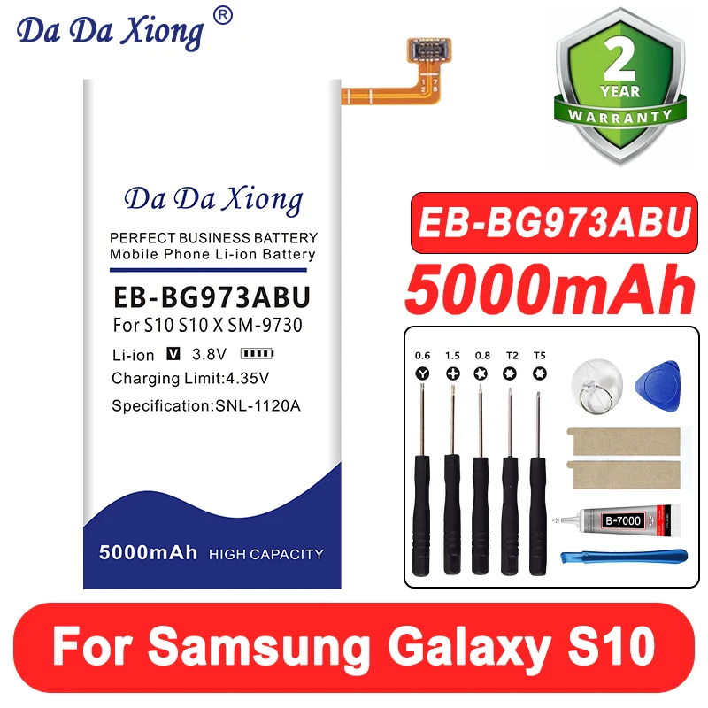 NEW Replacement Phone Battery EB-BG973ABU For Galaxy S10 SM-G9730 SM-G973F/DS SM-G973U SM-G973W EB-BG973ABU 5000mAh + Free Tools