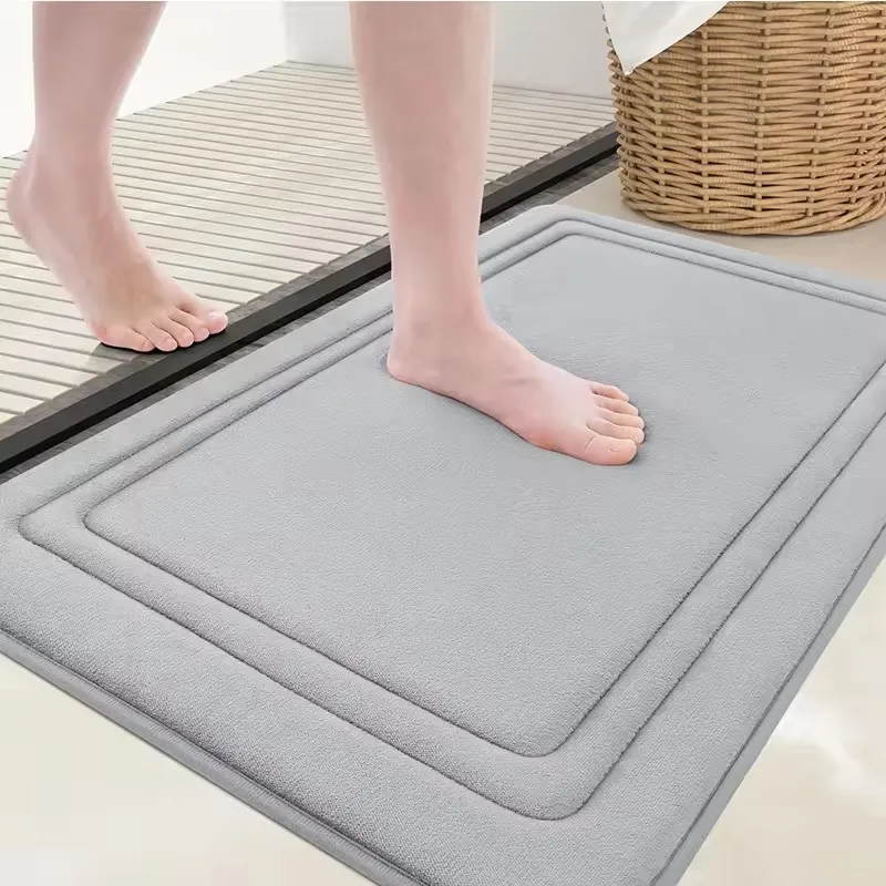 Memory Foam Mats For Bathroom Super Absorbent Ultra Soft Bath Rug Non-Slip Machine Wash Comfort Carpet For Bathroom Floor