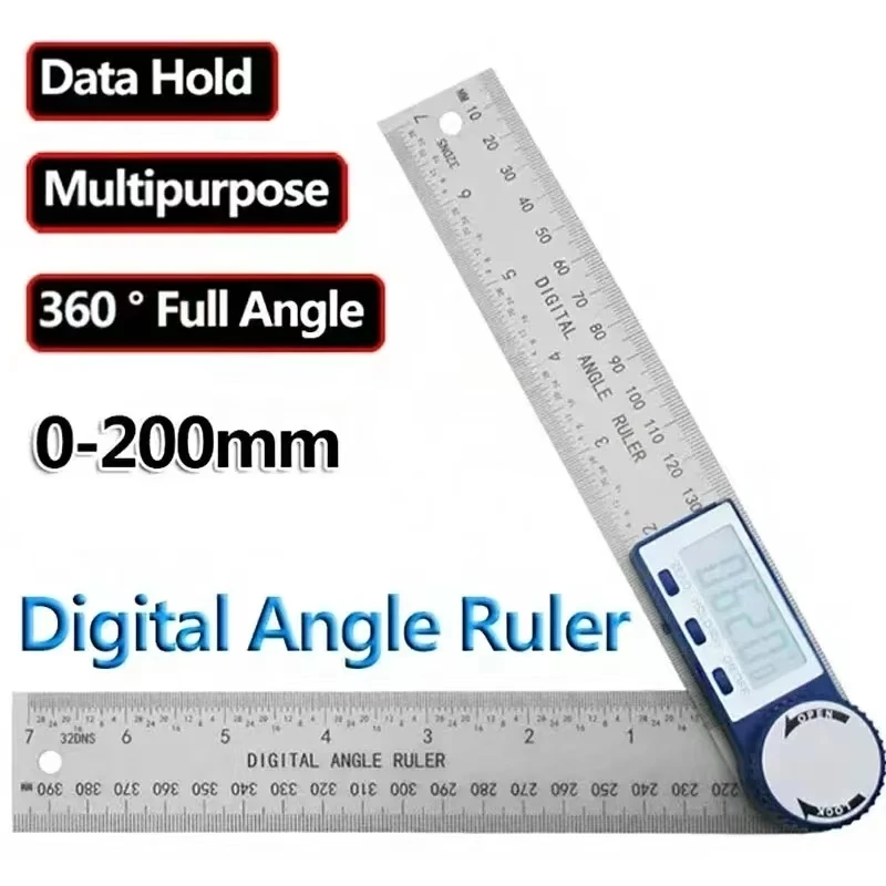 Digital Angle Finder Protractor, Angle Finder Ruler With 7inch/200mm, Angle Measuring Tool for Woodworking/Carpenter/Constructio