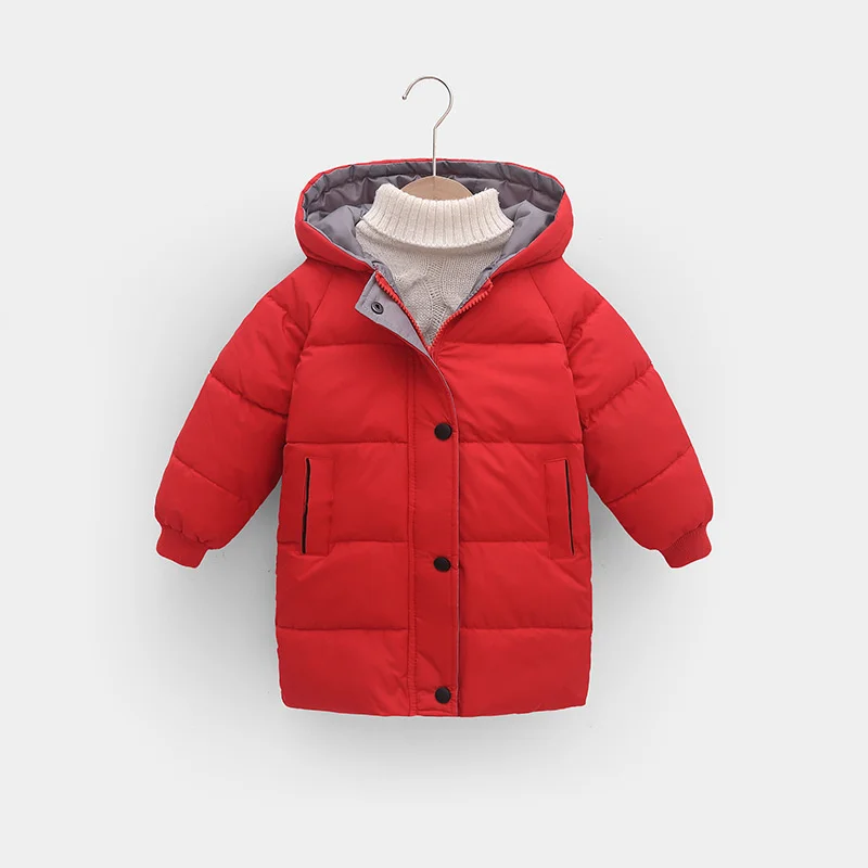 Fashion Boys Girls Jackets Children Spring Solid Colour Coats Teenager Autumn Hooded Padded Outerwear Kids Casual Warm Clothes