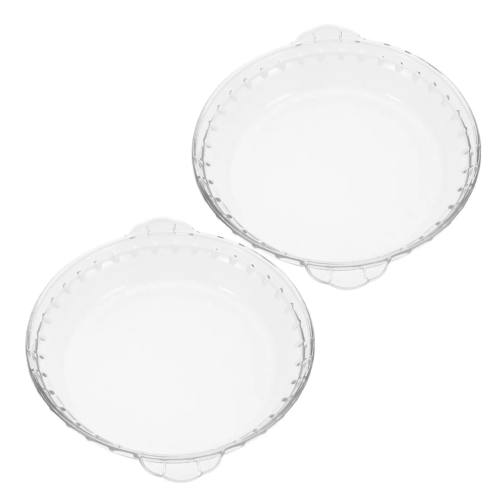 2Pcs Tempered Glass Microwave Splatter Guard Plate Lid High Temperature Resistant Microwave Oven Cover Crystal Clear Food