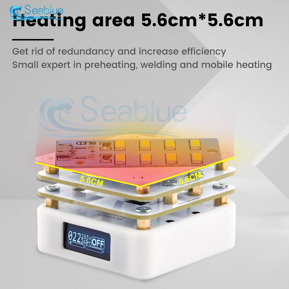 PD 65W Mini Digital Display Adjustable Constant Temperature Heating Table Type-C USB Soldering Heating Plate Preheating Platform