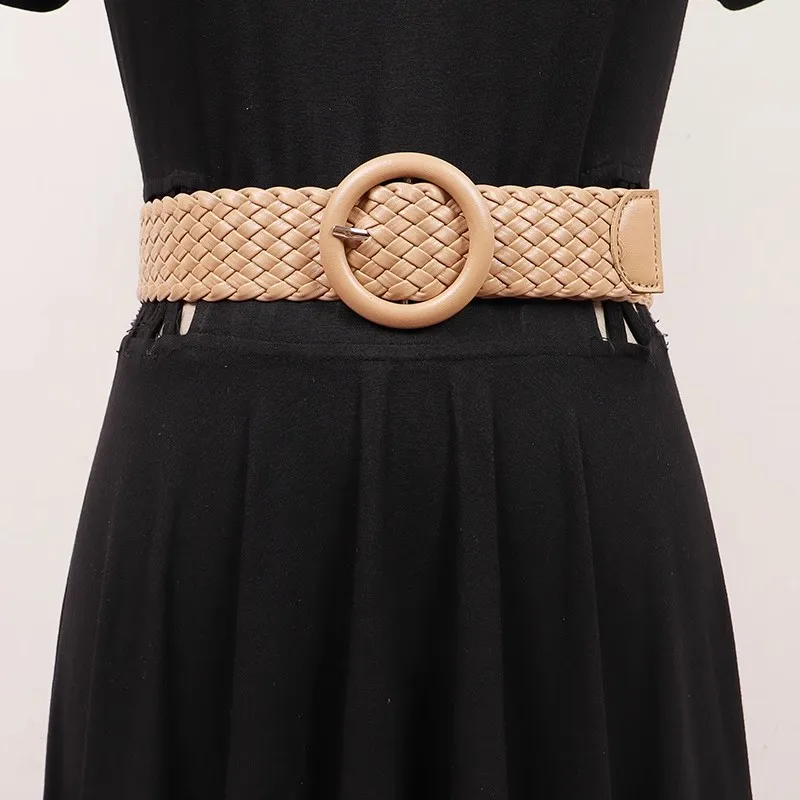 

Женские винтажные вязаные пояса из искусственной кожи, женское платье, корсеты, поясные ремни, украшения, широкий пояс R2722