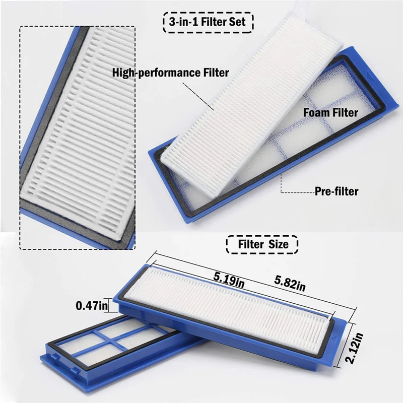 ABZA-2Set ملحقات المكنسة الكهربائية استبدال طقم قطع غيار ل Eufy Robovac L70 الهجين جهاز آلي لتنظيف الأتربة