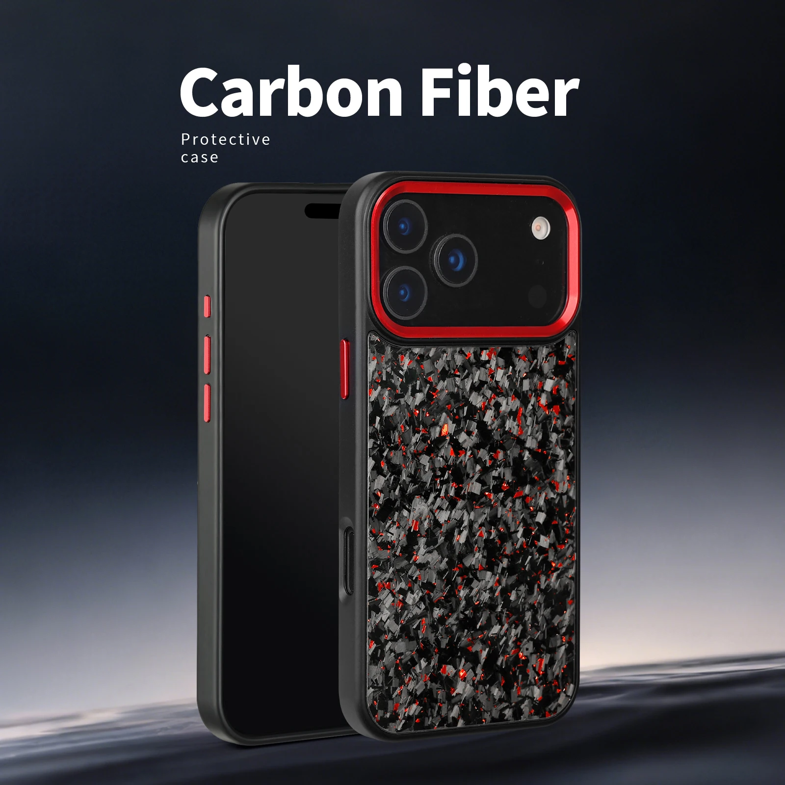 

Роскошный чехол для телефона из кованого углеродного волокна премиум-класса для iPhone 17 Pro Max, противоударный противоскользящий магнитный чехол для беспроводной зарядки