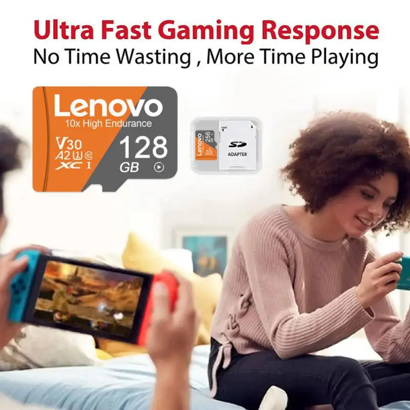 Lenovo-tarjeta Micro TF SD UHS-I de 2TB, tarjetas de memoria Flash de alta velocidad, 1TB, 512GB, 256GB, 128GB, Mini tarjeta SD para juegos de Nintendo Switch