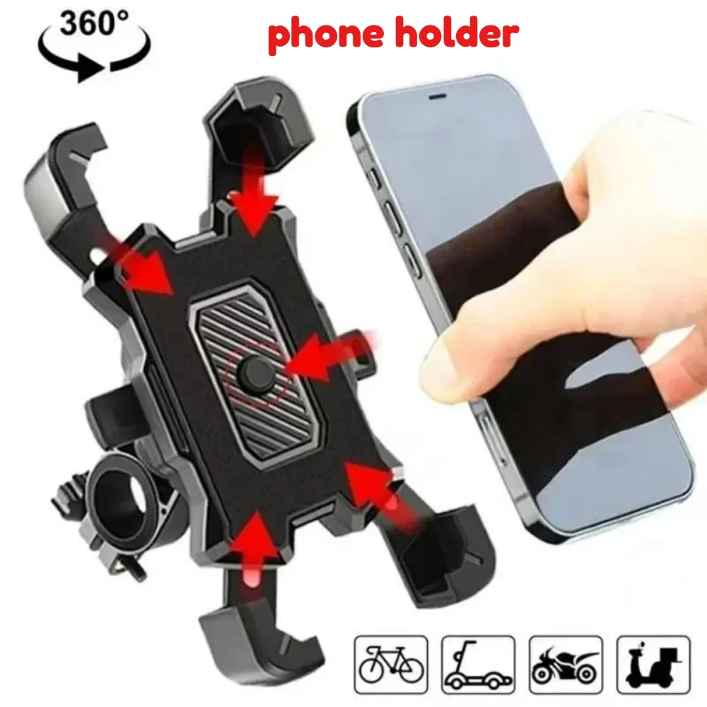 

360°Rotating bracket for electric vehicles, car mounted bicycles, navigation, shock resistant mobile phone holder