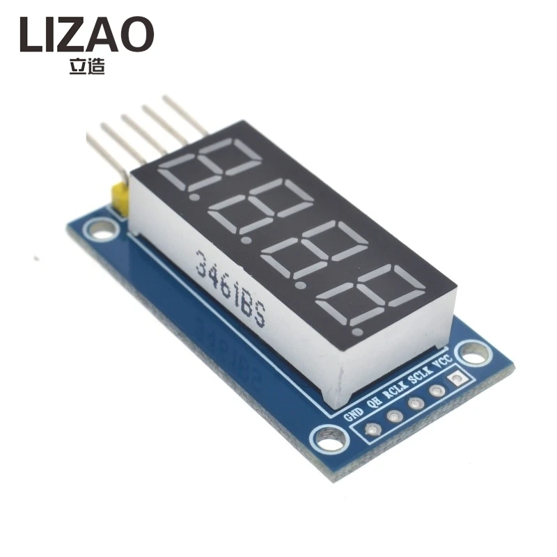 LIZAO 4 Bits Digital Tube LED Display Module, 4-Digit Serial Port Screen with 595 Driver for Arduino DIY Electronic Projects