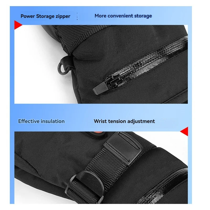 1 Pair Thermal Gloves Windproof Electric Heating Gloves Men Women For Ski Cycling For Motorcycle Heated Gloves