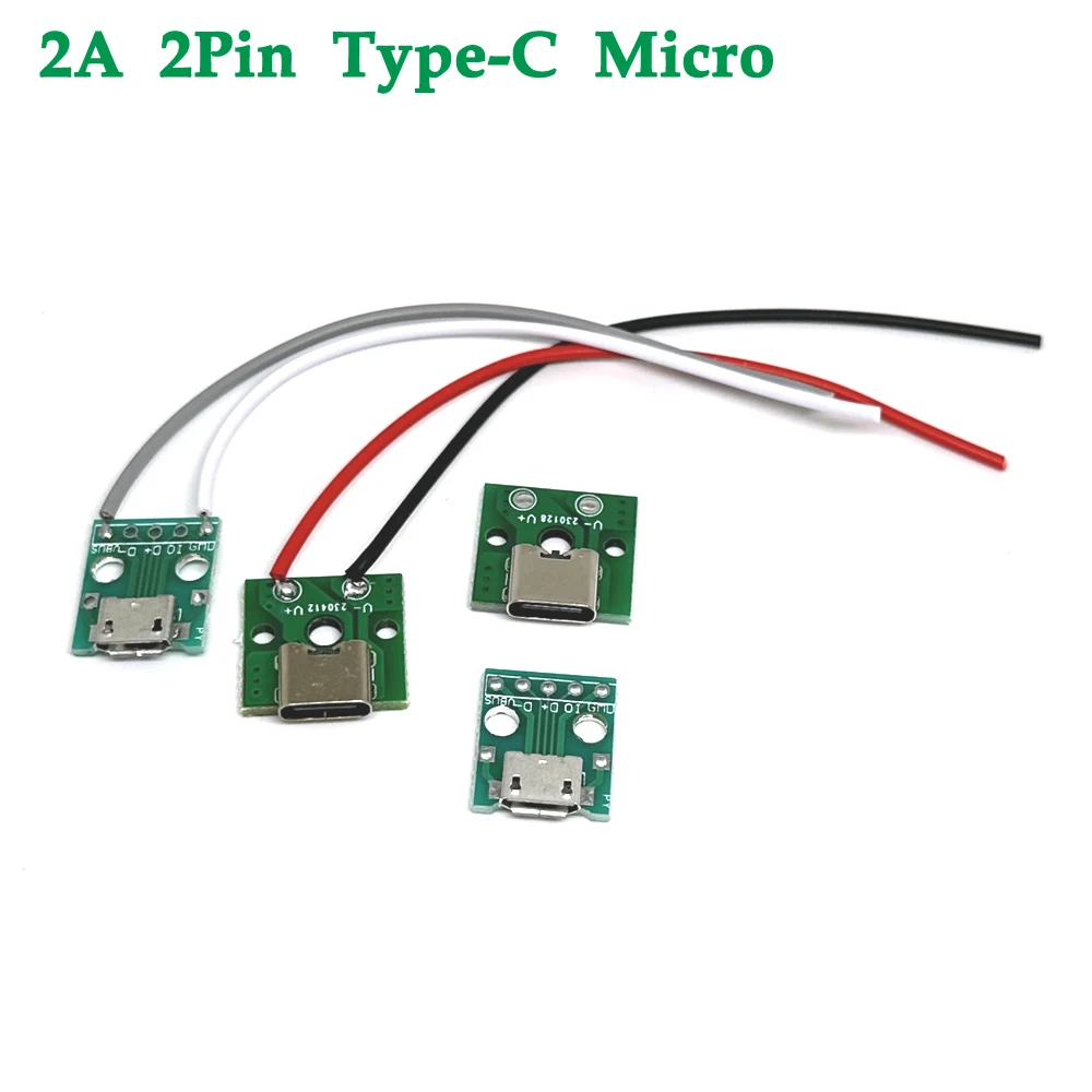 2A Micro USB Jack 3.1 Type-C 5V Złącze żeńskie Jack Port ładowania Gniazdo USB typu C Z drutem lutowniczym PH2.0 Śruba mocująca