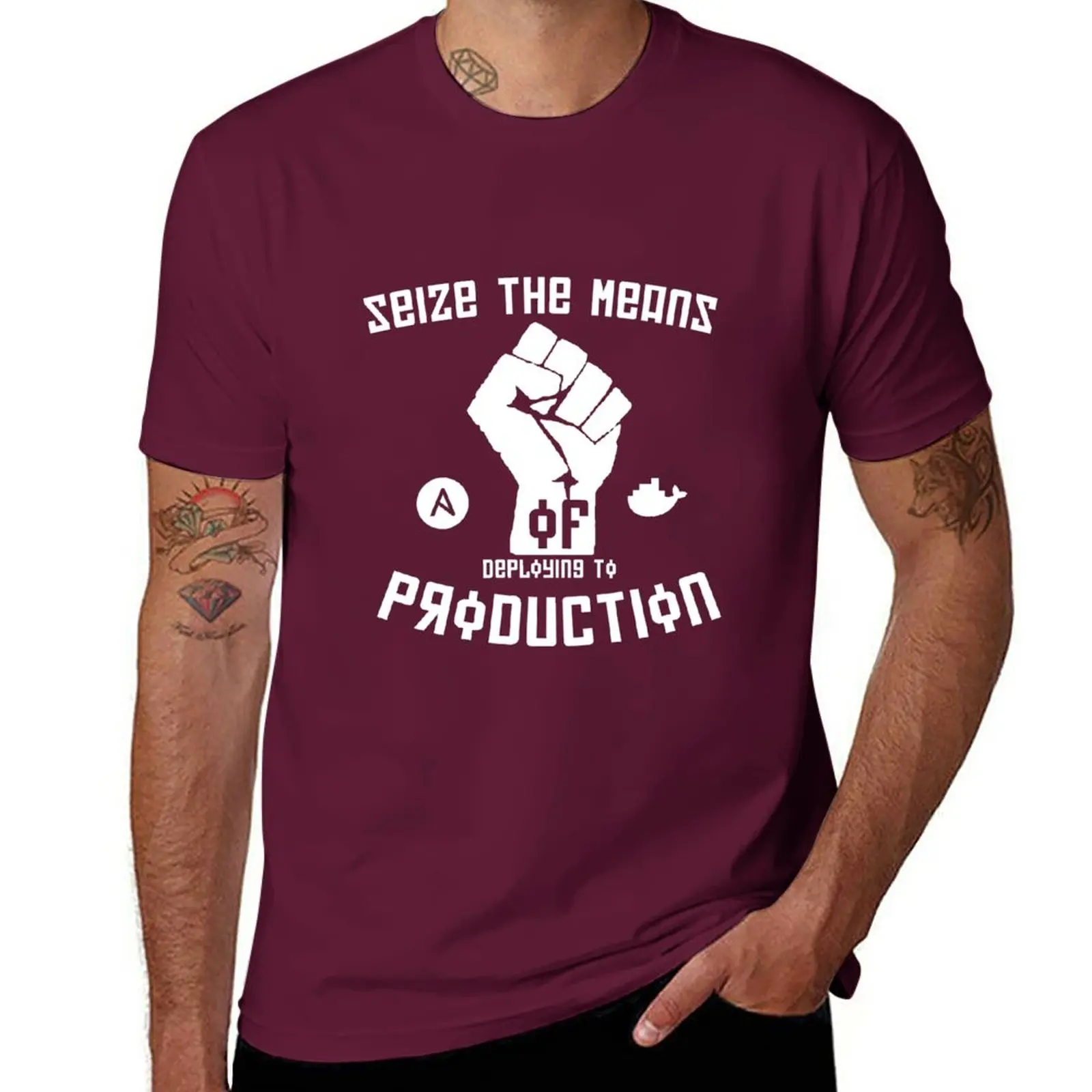 Seize the Means of Deploying to Production T-Shirt funnys animal prinfor boys heavyweight t shirts for men