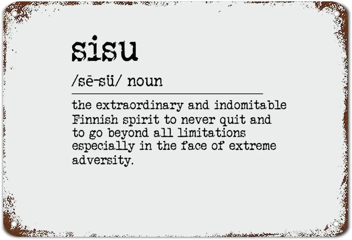 Finnish Sisu Metal Sign Sisu Metal Tin Sign Nordic Scandinavian Metal Signs Rustic Wall Decor Metal Signs Vintage Funny Cafe Bar