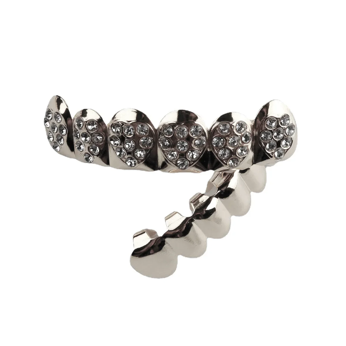 أزياء الهيب هوب الذهب والفضة اللون مثلج خارج تشيكوسلوفاكيا الأسنان Grillz أعلى أسفل الرجال النساء المجوهرات هبوط السفينة