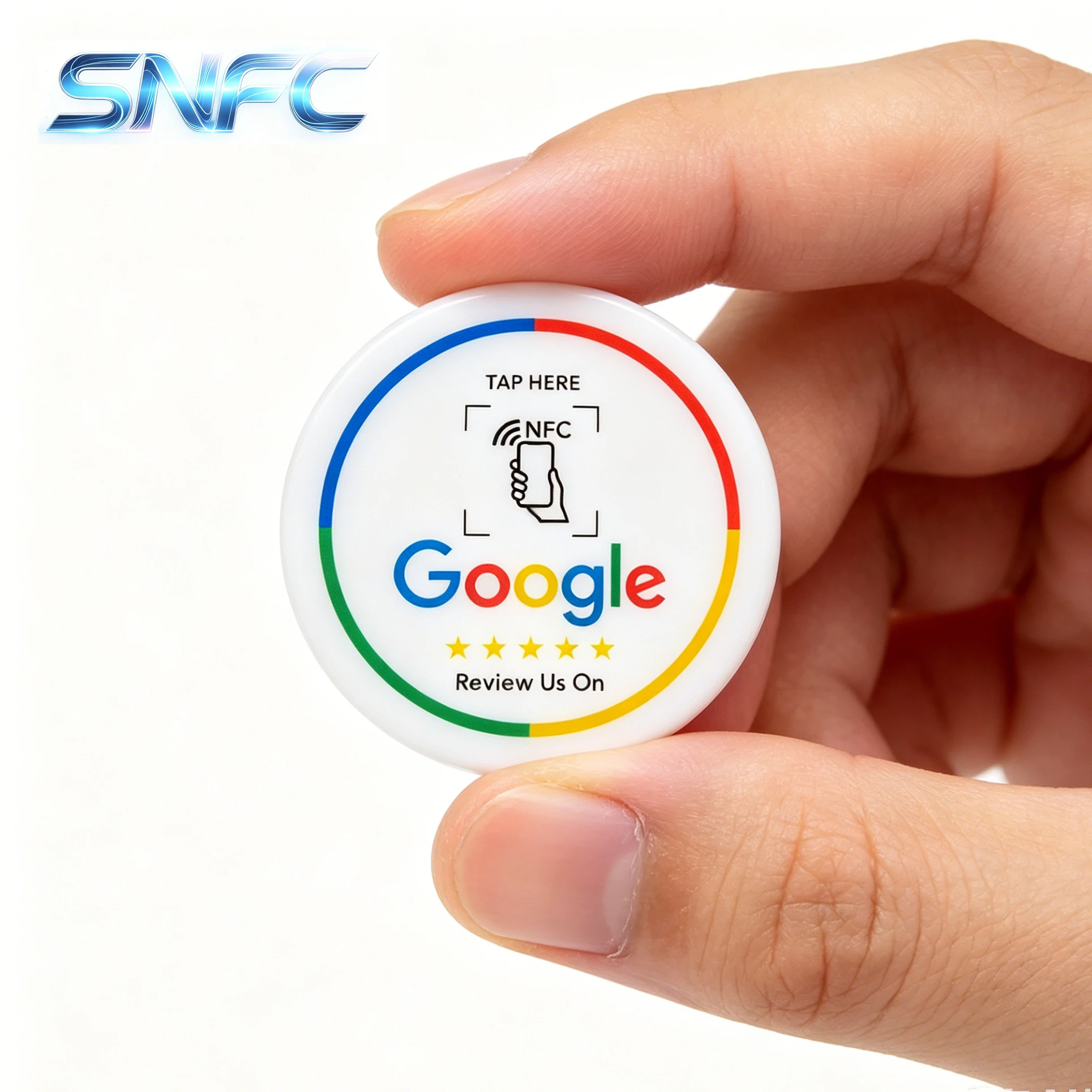 13.56Mhz programmable Google Review Card NFC station table NFC Sticker Diameter 30CM Ntag215 display bending card standing