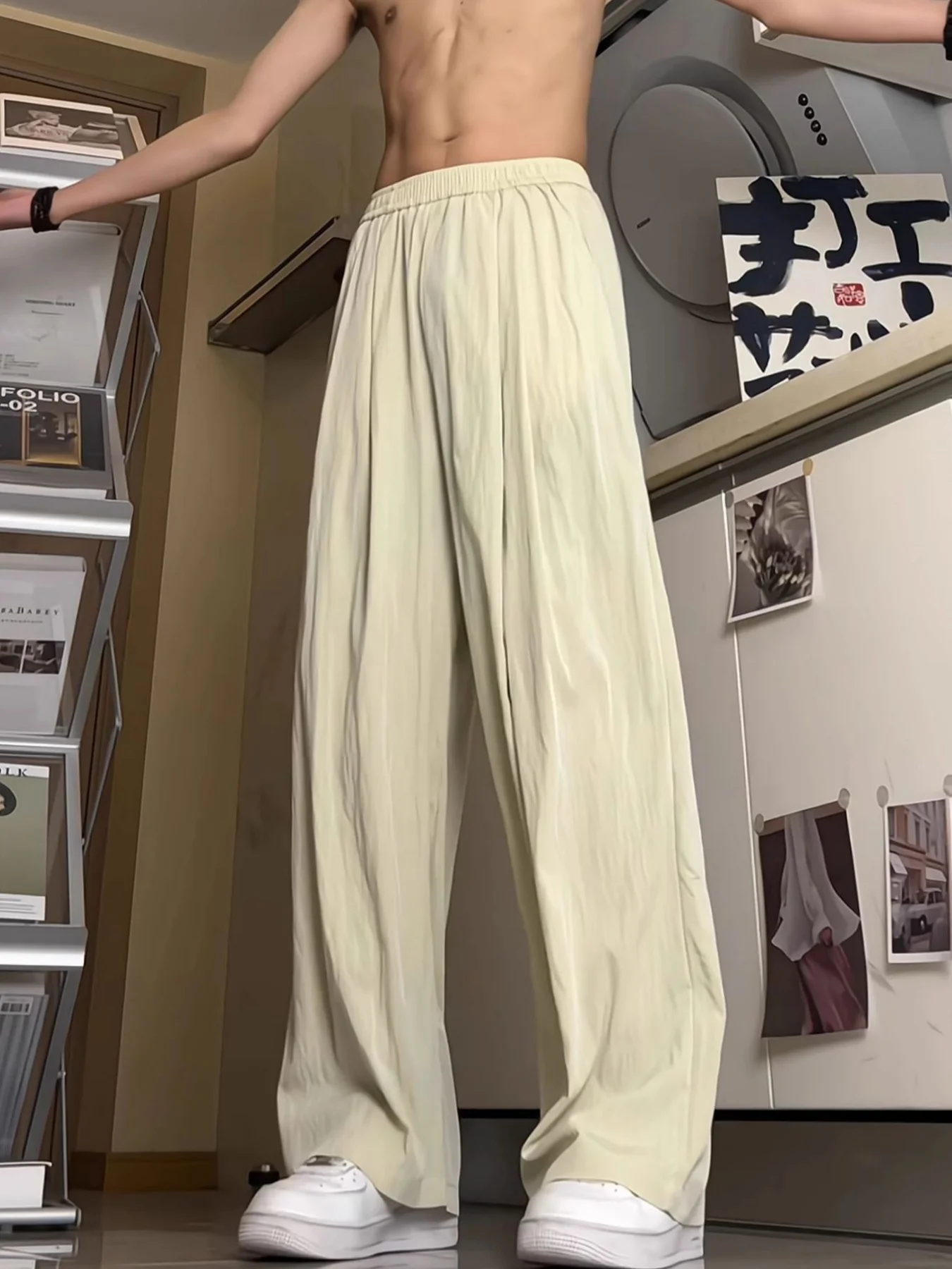 초가을 신상 루즈핏 스트레이트 레그 트렌디 와이드 레그 캐주얼 만능 롱 팬츠 여성용, 한국 스타일 릴렉스 디자인, 레이지 드레이프, 야마모토 스타일 여성용 팬츠