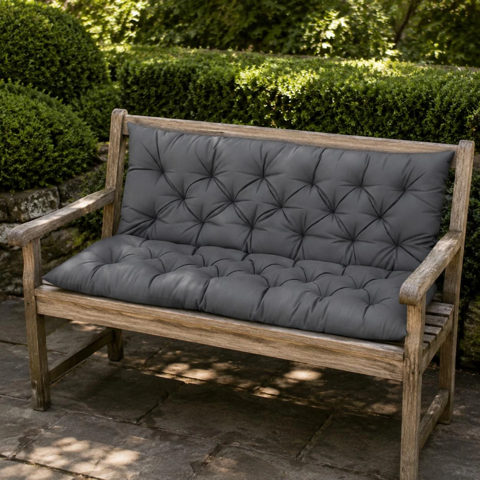 Garden Swing Cushion Easy to Clean Bench Seat Pad Porch Swing Cushion Fade Resistant Outdoor Bench Seat Pad Adjustable Straps