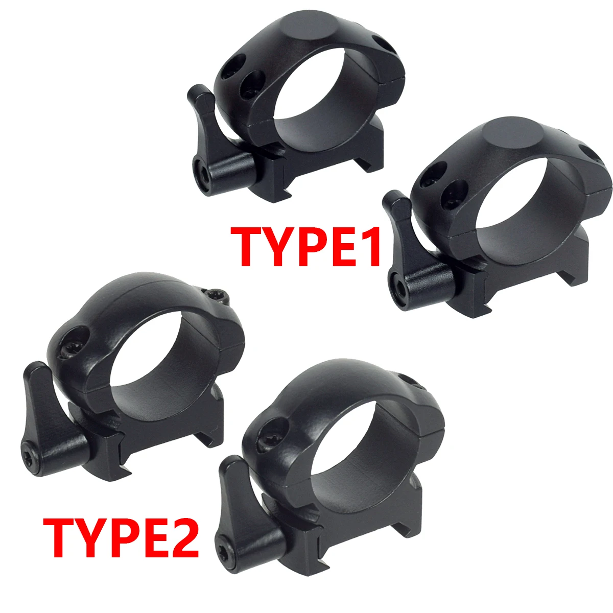 

2pcs/lot Steel Short Mid High Scope Mount Rings Quick Release 4 Screws Dia 25.4mm 30mm Tube Scopes Picatinny Rail