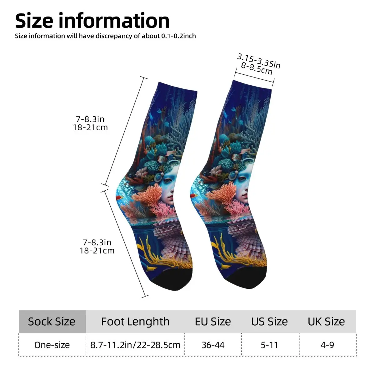 Mermaid Sock Printed Man Polyester