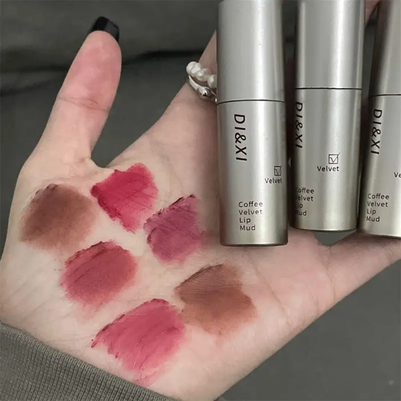 Velvet Matte Lipstick Set, esmalte labial de chocolate, duradouro, creme rico, leite, cor de café, matiz labial líquido, 5pcs