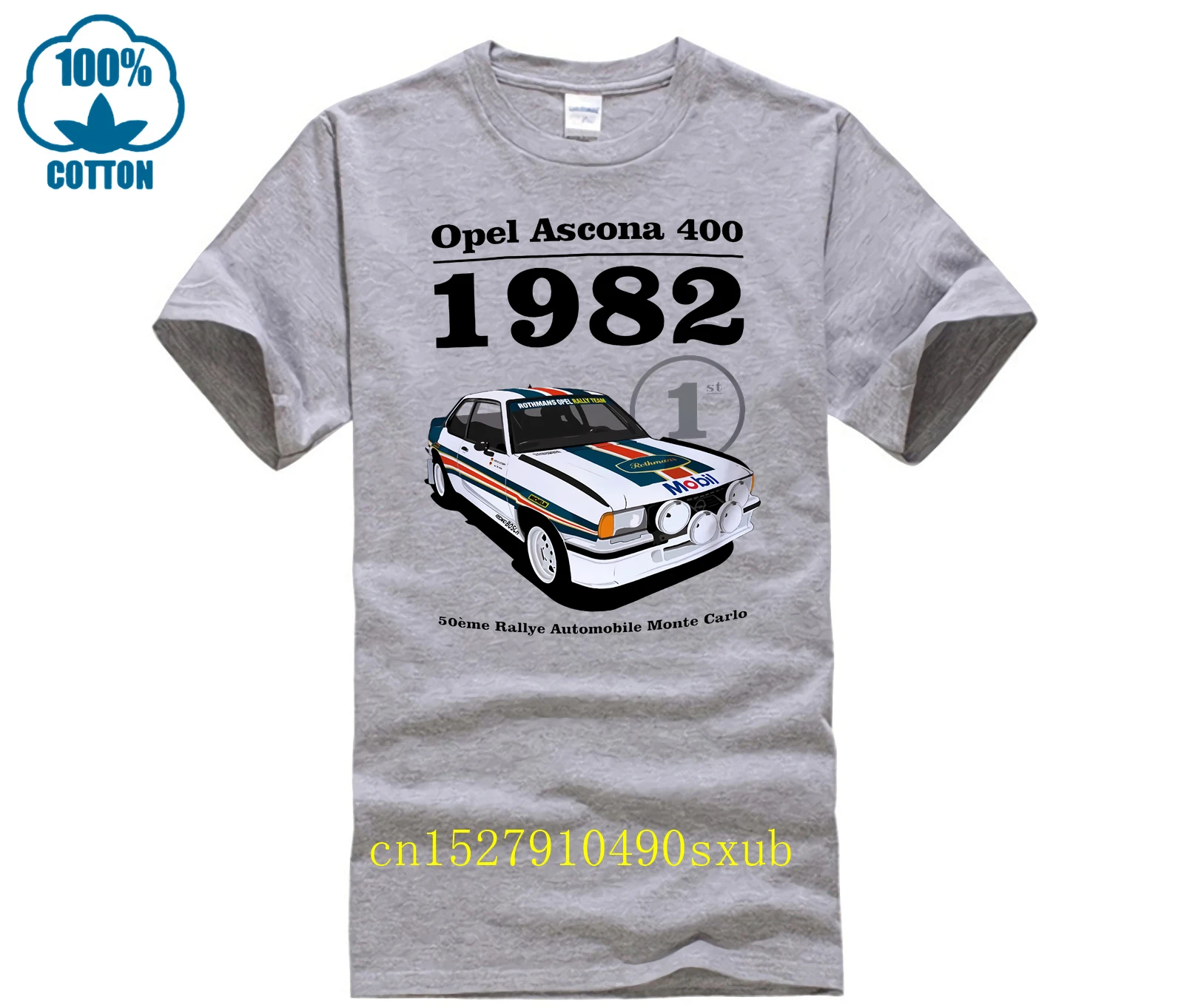 OPEL ASCONA 1982 T SHIRT CLASSIC CAR RALLY TRACK BIRTHDAY PRESENT GIFT 1980\'S