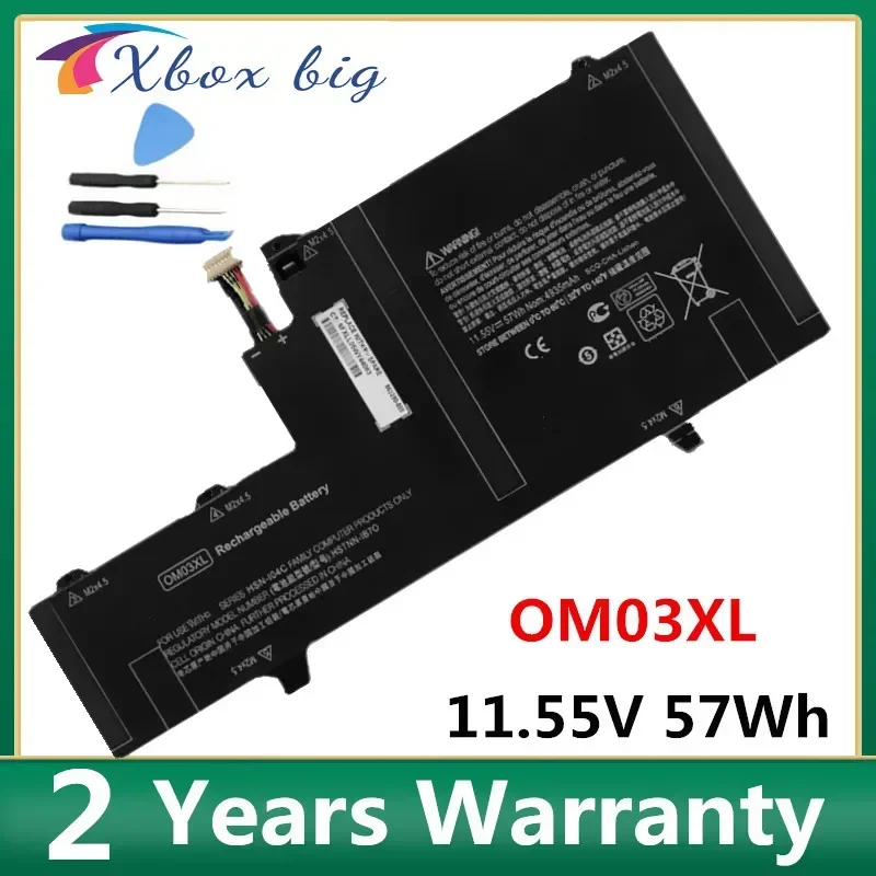 OM03XL 11.55V 57WH Battery For HP Elitebook x360 1030 G2 HSTNN-IB7O HSTNN-IB70 HSN-I04C 863167-171 863167-1B1