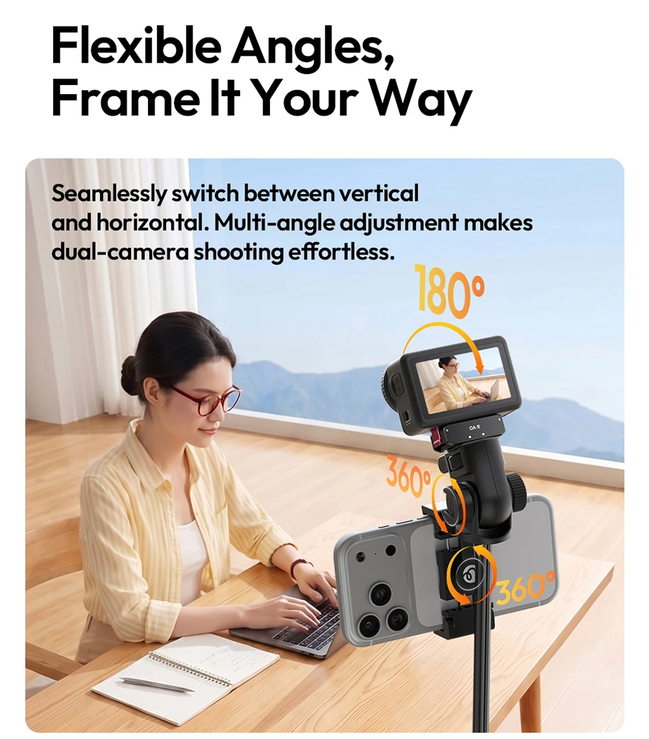 Ulanzi SK32 Auto-Open Selfie Stick Stativ (Handy-Klemm-Version) mit kabelloser Fernbedienung für Kamera, Handy, Selfie, Vlog, Fotografie – Detail 8