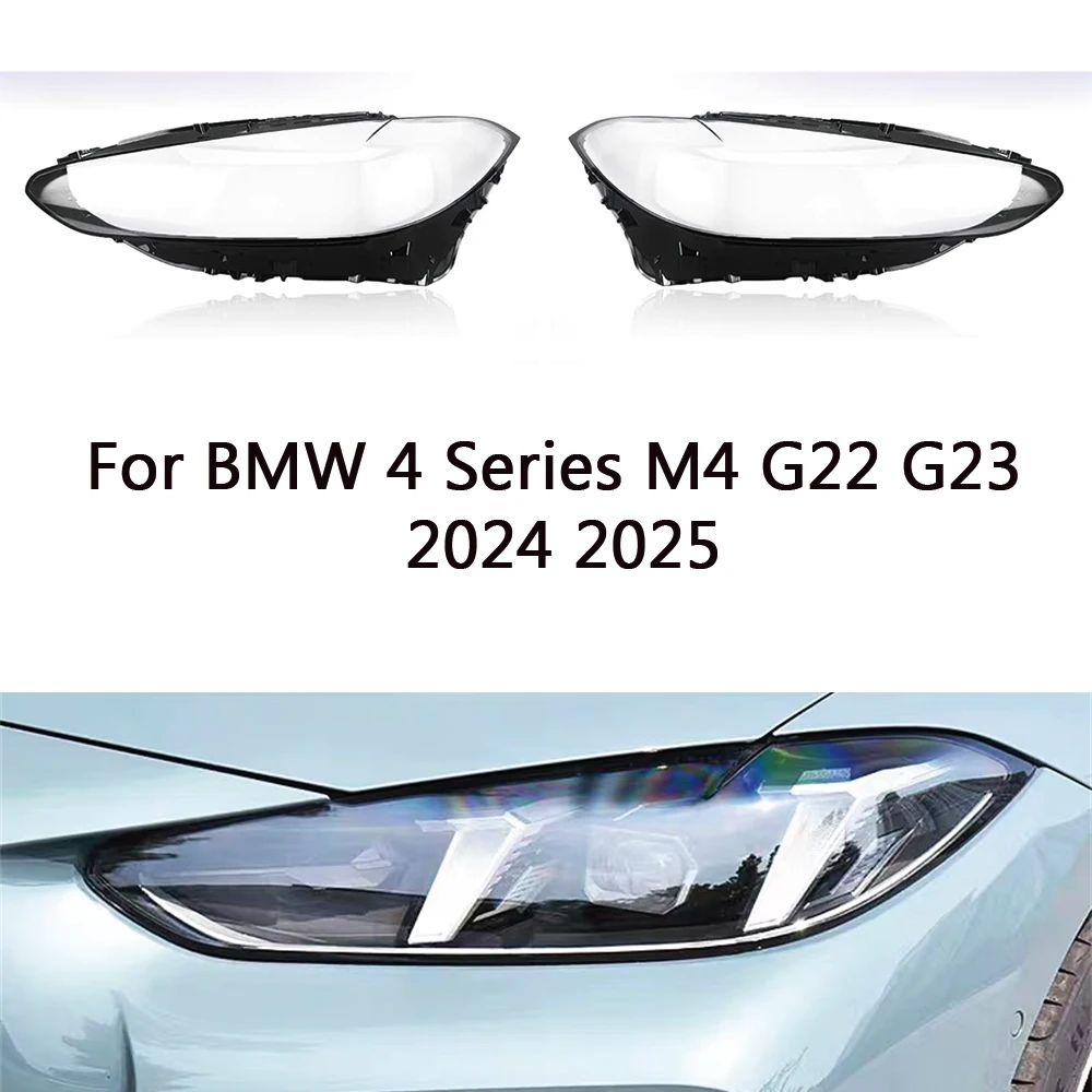 

For BMW 4 Series M4 G22 G23 2024 2025 front Car Headlight Cover Lens Shell Lampcover Lampshade Headlamp housing