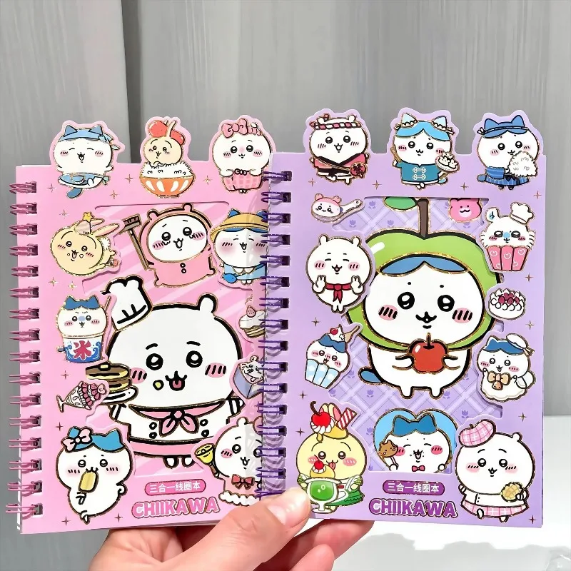 

Cute Chiikawa Sticker Notebook 3-in-1 Cartoon High-Quality Stickers Journal Planner with Fun Stickers for Fun DIY Stationery