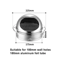 Aa Stainless Steel Vent Cap Rainproof ExteriorWallAir Outlet Grille Round Heating Cooling Vent Cover 75/80/100/20/150/160MM 6