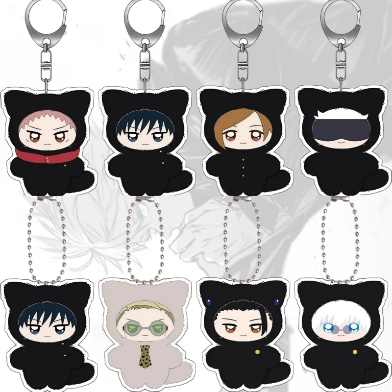 

5Cm Cartoon Acrylic Keychain for Jjk Yuji Itadori Megumi Fushiguro Nobara Kugisaki Satoru Gojo Q Version Anime Figure Gifts
