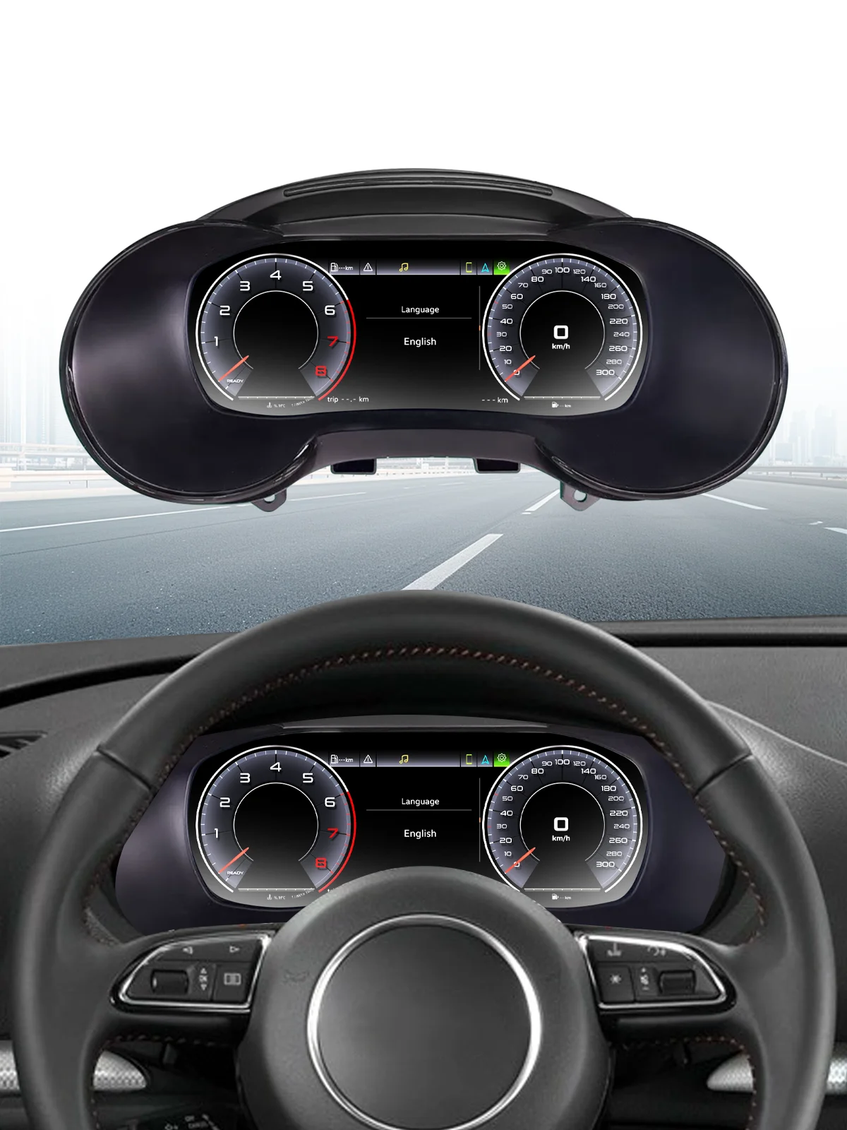 Linux Virtuelles Cockpit-Instrument 10,25'' LCD Digitales Cluster-Dashboard für Audi A3 8P Baujahre 2004-2013 Armaturenbrett Tachometer