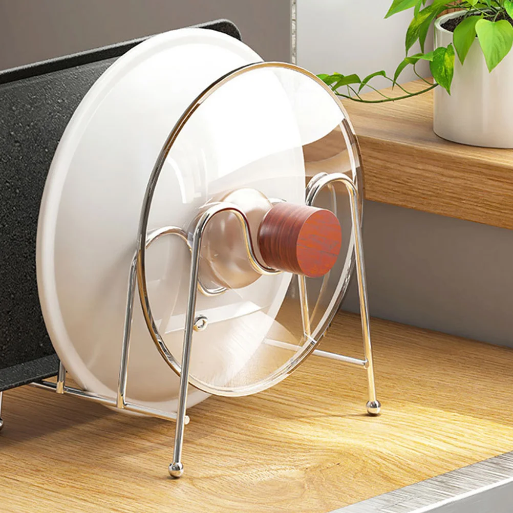 

Pot Lid Holder Rack Lightweight Portable Kitchen Cabinet Utensil Organizer Pot Cover Storage Stand Pan Cover Rack