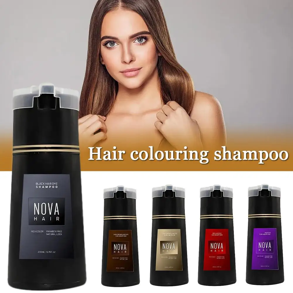 Nova Hair Dye 3-in-1 Oil Control Fluffy Shampoo Long-lasting Moisturizing Quick Coloring Shampoo Hair Dye Hair Care Products