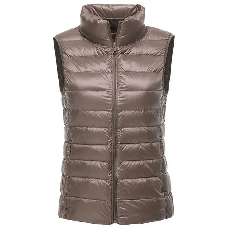 Packable Ultra-light Sleeveless Women\'s Winter Down Jacket White Duck Feather Warm Waistcoat Down Vest Outerwear Coats for Woman