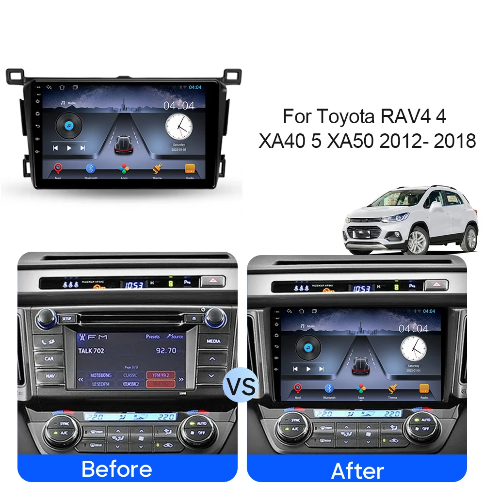 For Toyota RAV4 4 XA40 5 XA50 2012- 2018 Android Car Stereo Unit Multimedia Radio Video Player GPS Wireless Carplay Android Auto