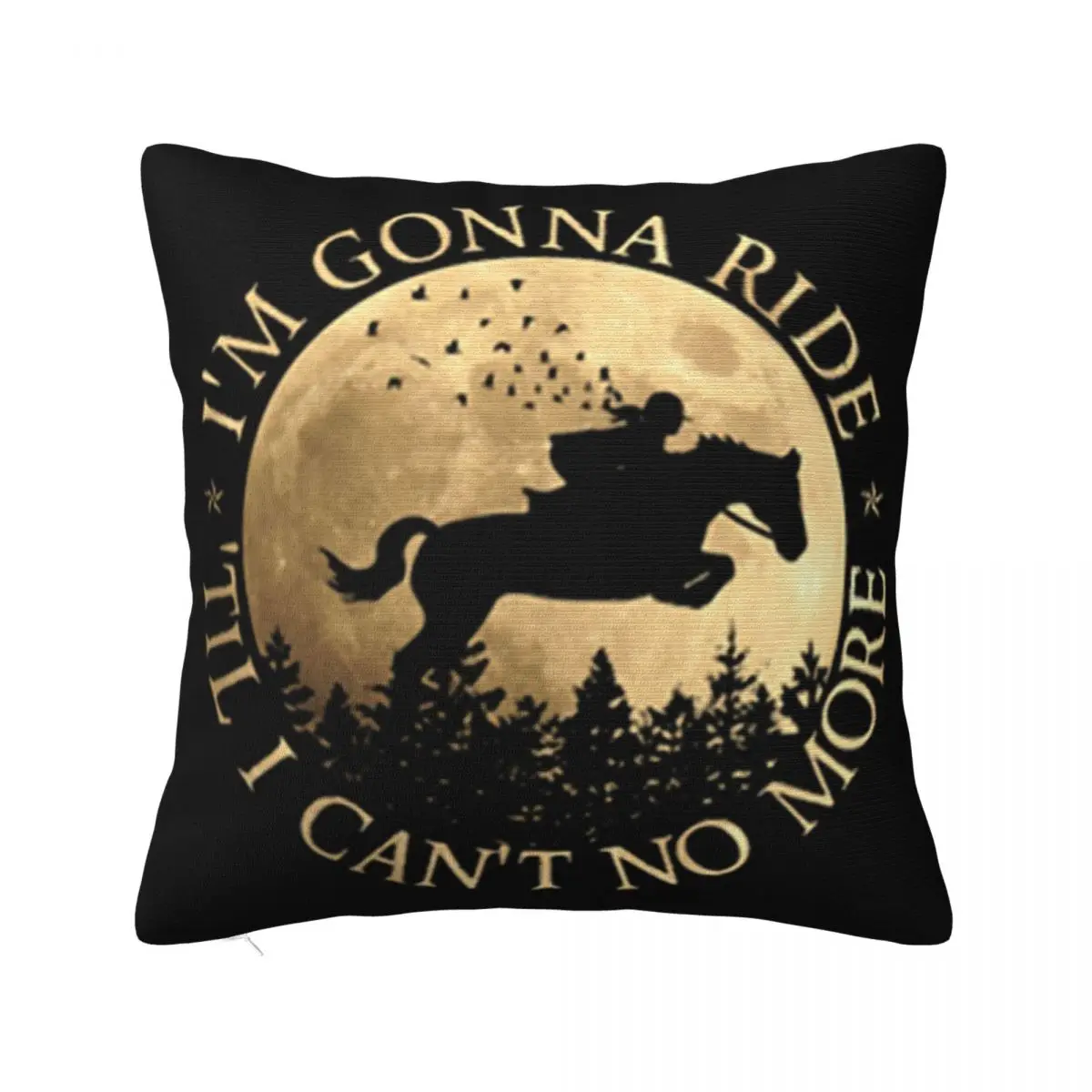 Riding Horse And Moon Im Gonna Ride Til I Cant No More Sunset Music Wholesale Cotton Pillow Case