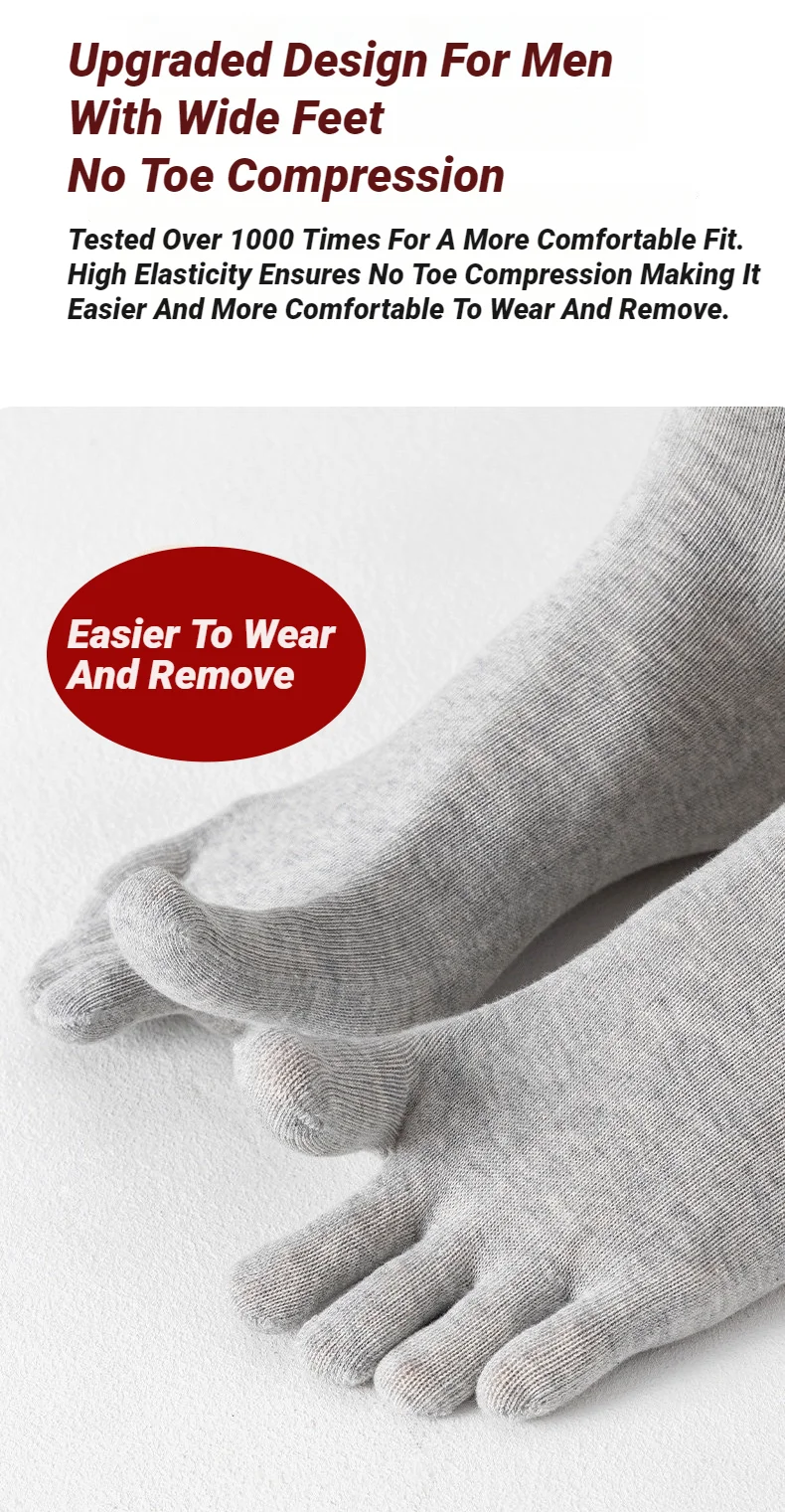 5 Paar Herren-Fünf-Zehen-Socken in Uni-Farben, geruchsresistent, atmungsaktiv, rutschfest, für den täglichen Sport- und Outdoor-Einsatz – Detail 8