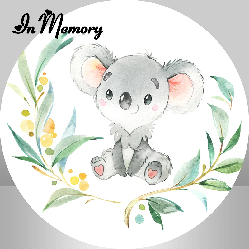 خلفية مخصصة للتصوير الفوتوغرافي بطبعة كوالا ، غطاء خلفية مستديرة للأطفال ، استحمام الطفل ، حفلة عيد الميلاد الأول