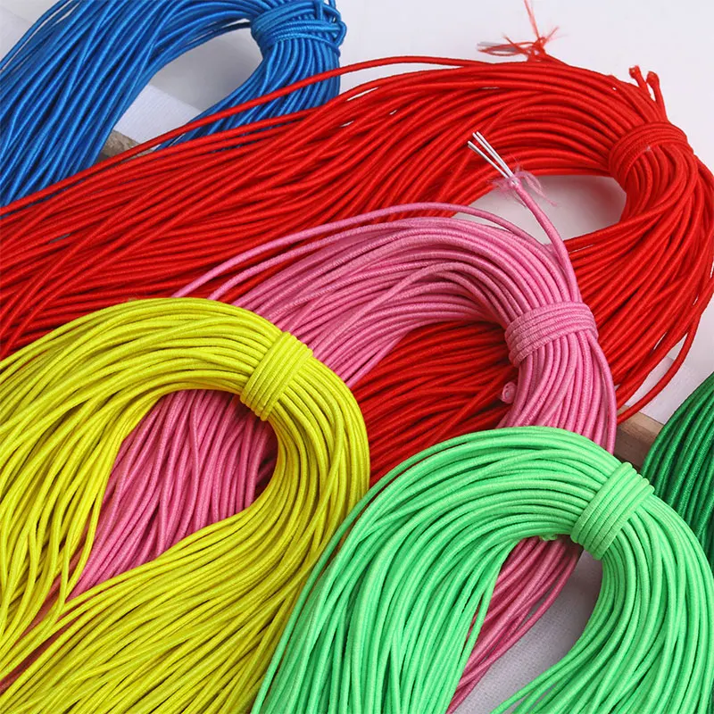 1.5mm 강력한 탄성 로프 다채로운 고품질 탄성 밴드 고무 코드 DIY 바느질 보석 공예품 만들기 액세서리