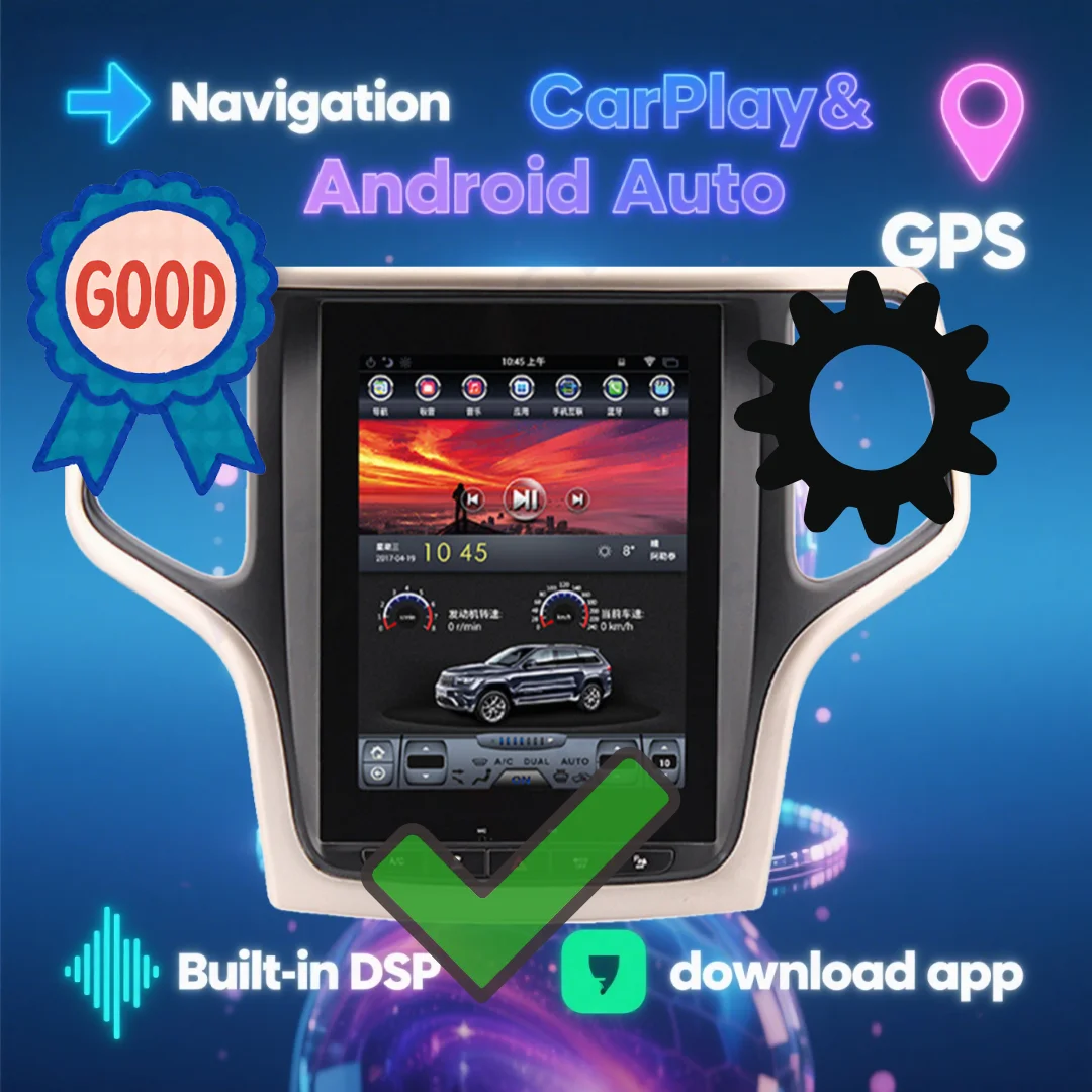2025 New For Jeep Grand Cherokee 2014-2019 Multimedia Player Touch Screen Car Radio Car GPS Navi Radio Head unit Stereo 10.4