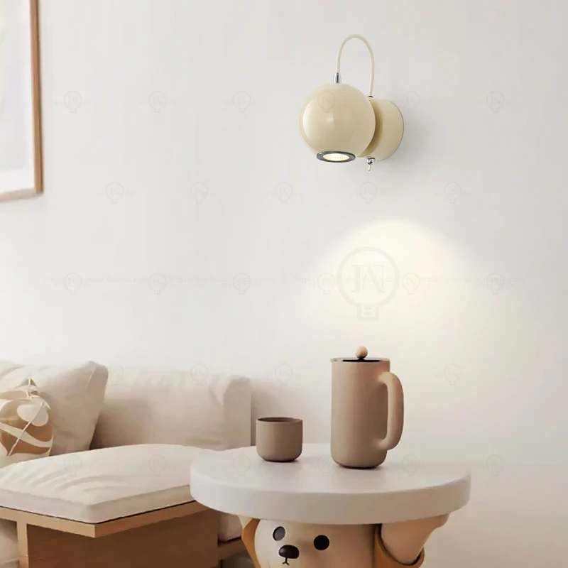 Imagem -02 - Nordic Minimalista Quarto Wall Lamp Ângulo Ajustável Switch Pequena Lâmpada de Cabeceira Vermelho